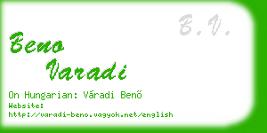 beno varadi business card
